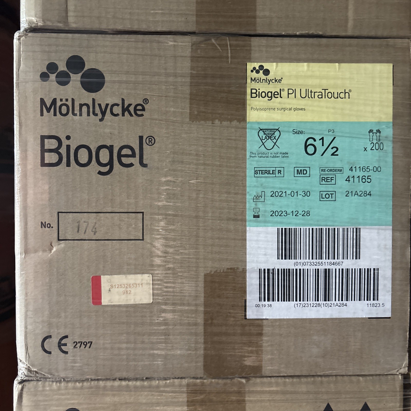 Molnlycke Biogel PI UltraTouch Surgical Gloves 200 Sz 6 1/2 Exp 2023 41165