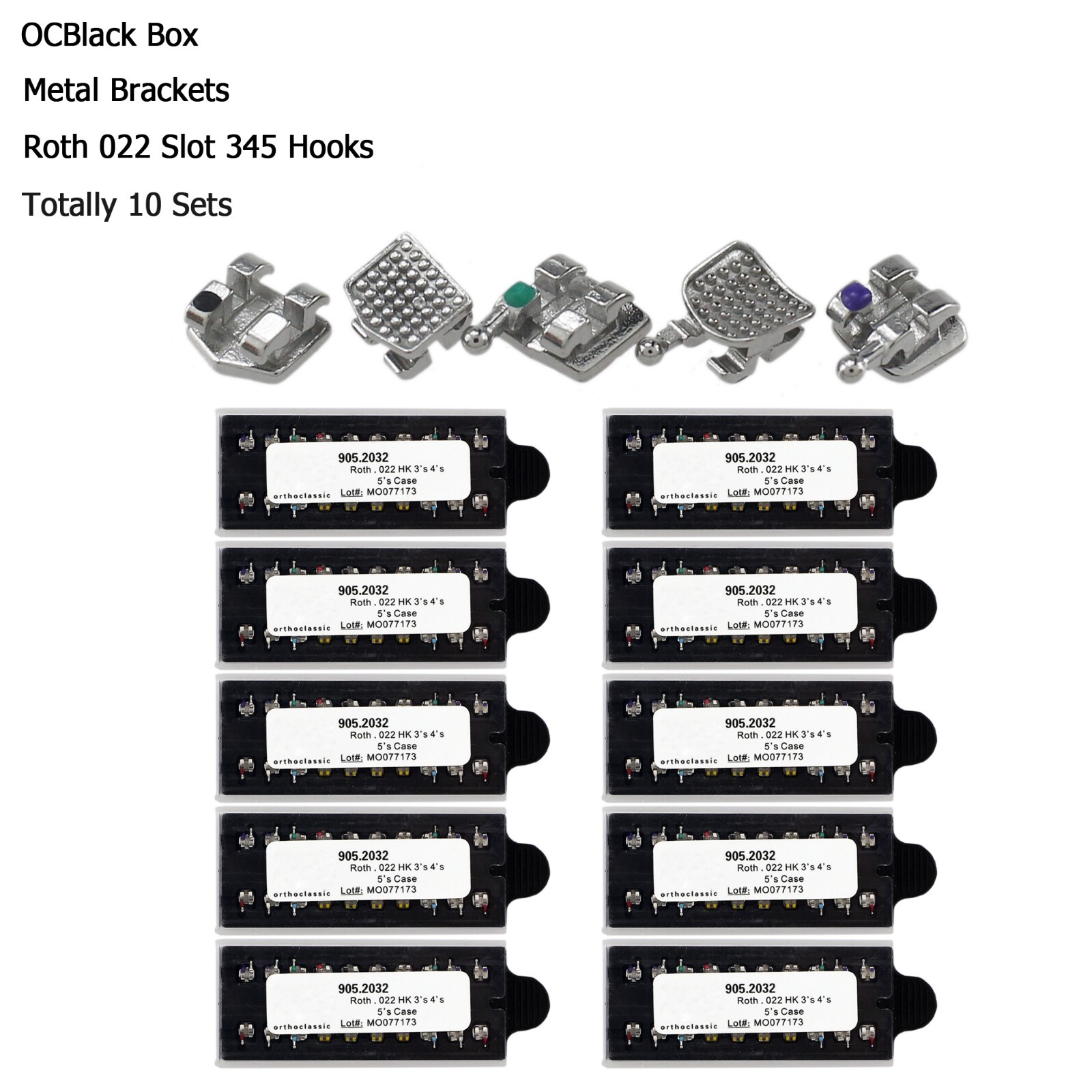 Dental Orthodontic Metal Brackets Braces Mini MIM Roth MBT 018 022 345 Hooks 5-5