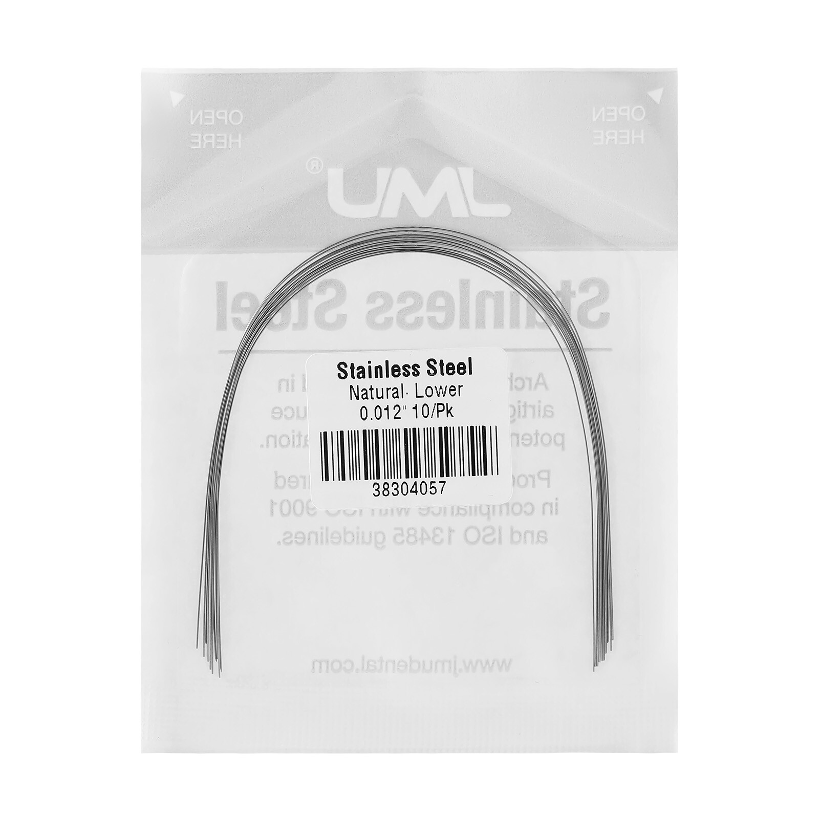 100PCS JMU Ortho Archwire Stainless Steel Natural Round 0.012-0.020″ Upper/Lower