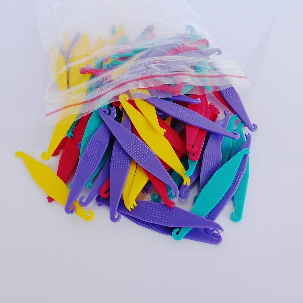 100pcs Orthodontic Elastic Rubber Placer for Brace Elastic Band Assorted 4Colors
