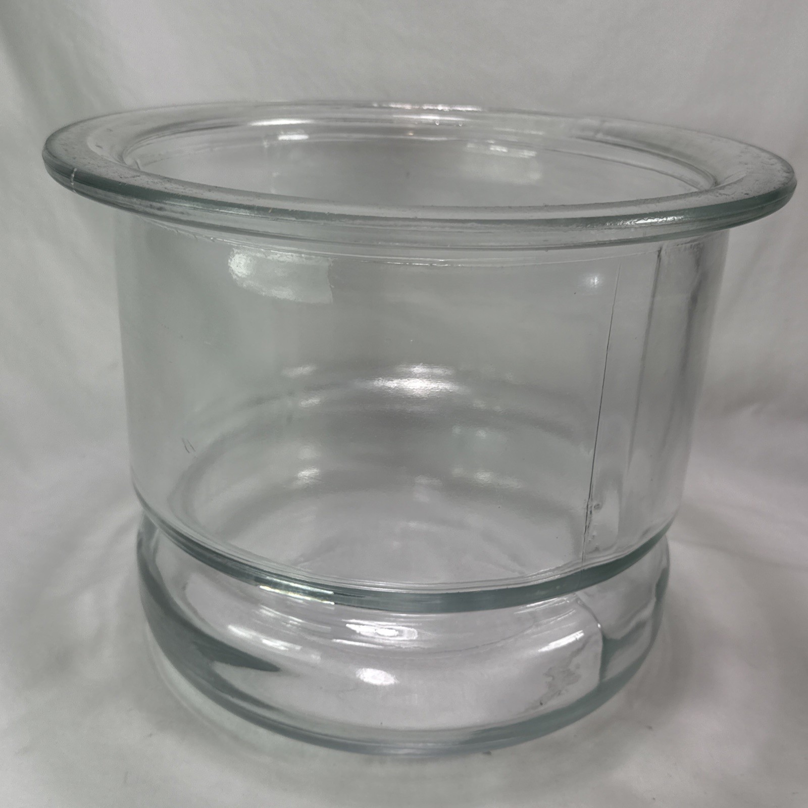 vintage Large glass desiccator jar greased rim coors porcelain plate 12”X 9” HTF