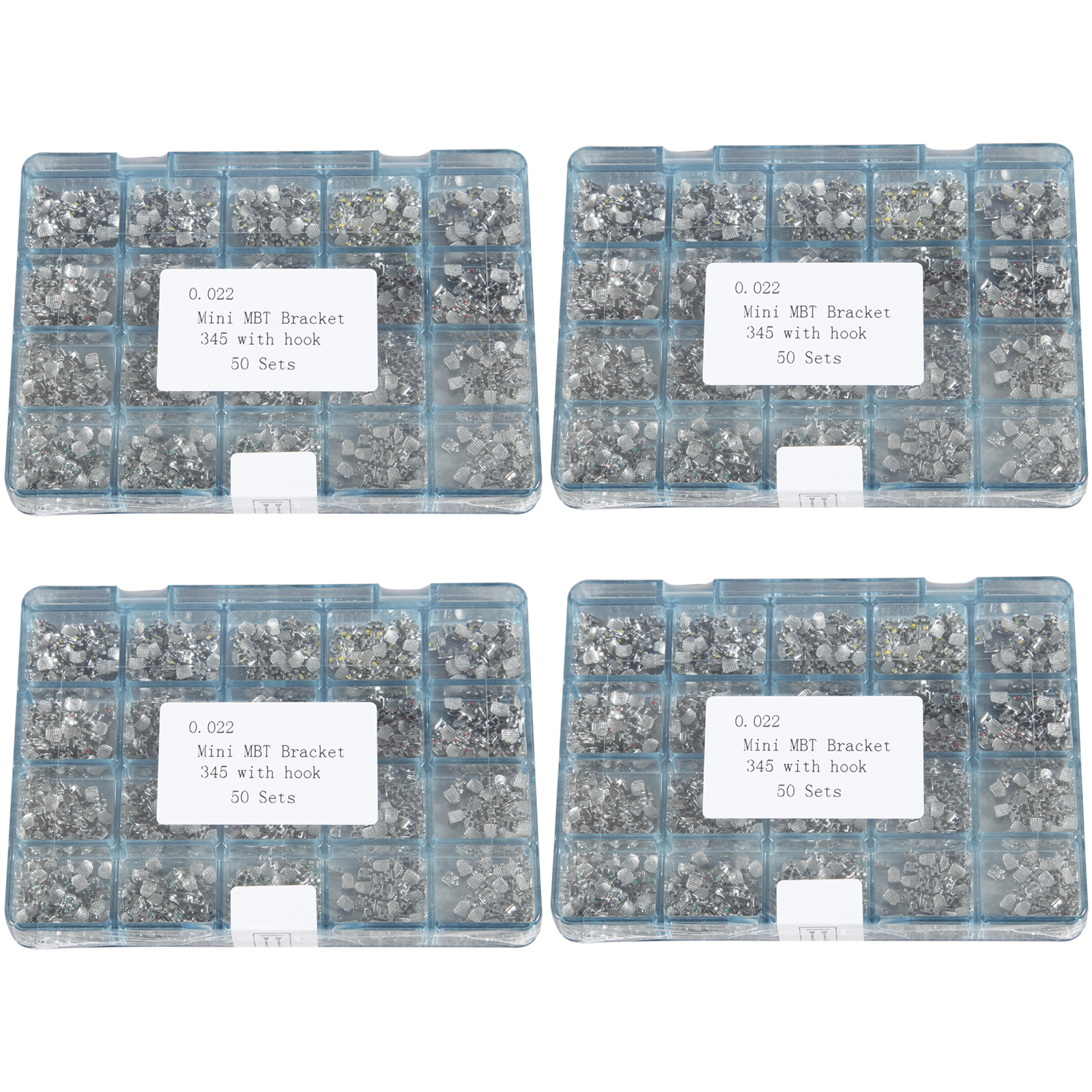 4 Box Sale Metal Orthodontics Brackets Brace MINI MBT.022 345 Hooks 50 Set/box