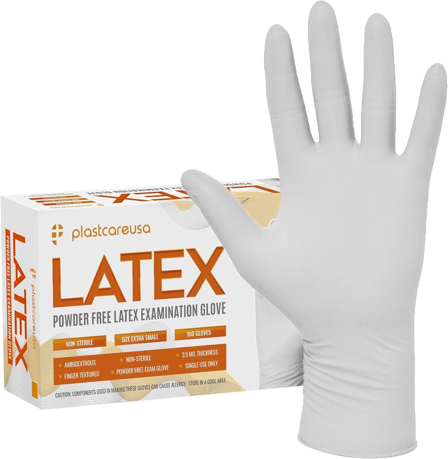 Ambidextrous Powder-Free Latex Exam Gloves: 100/1000 Count with Textured Grip