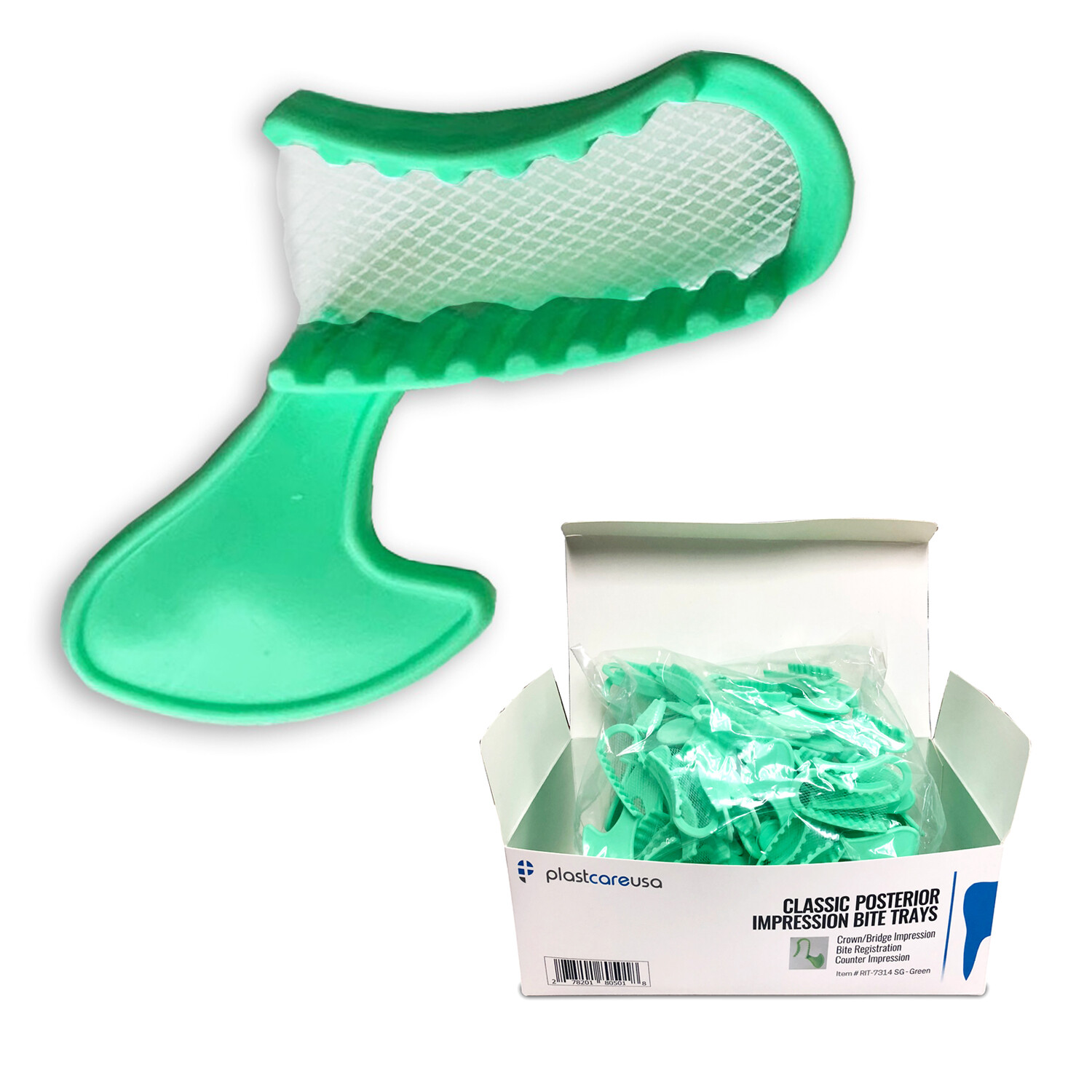 50 Dental Impression Bite Registration Triple Trays Molding, SHORT Posterior