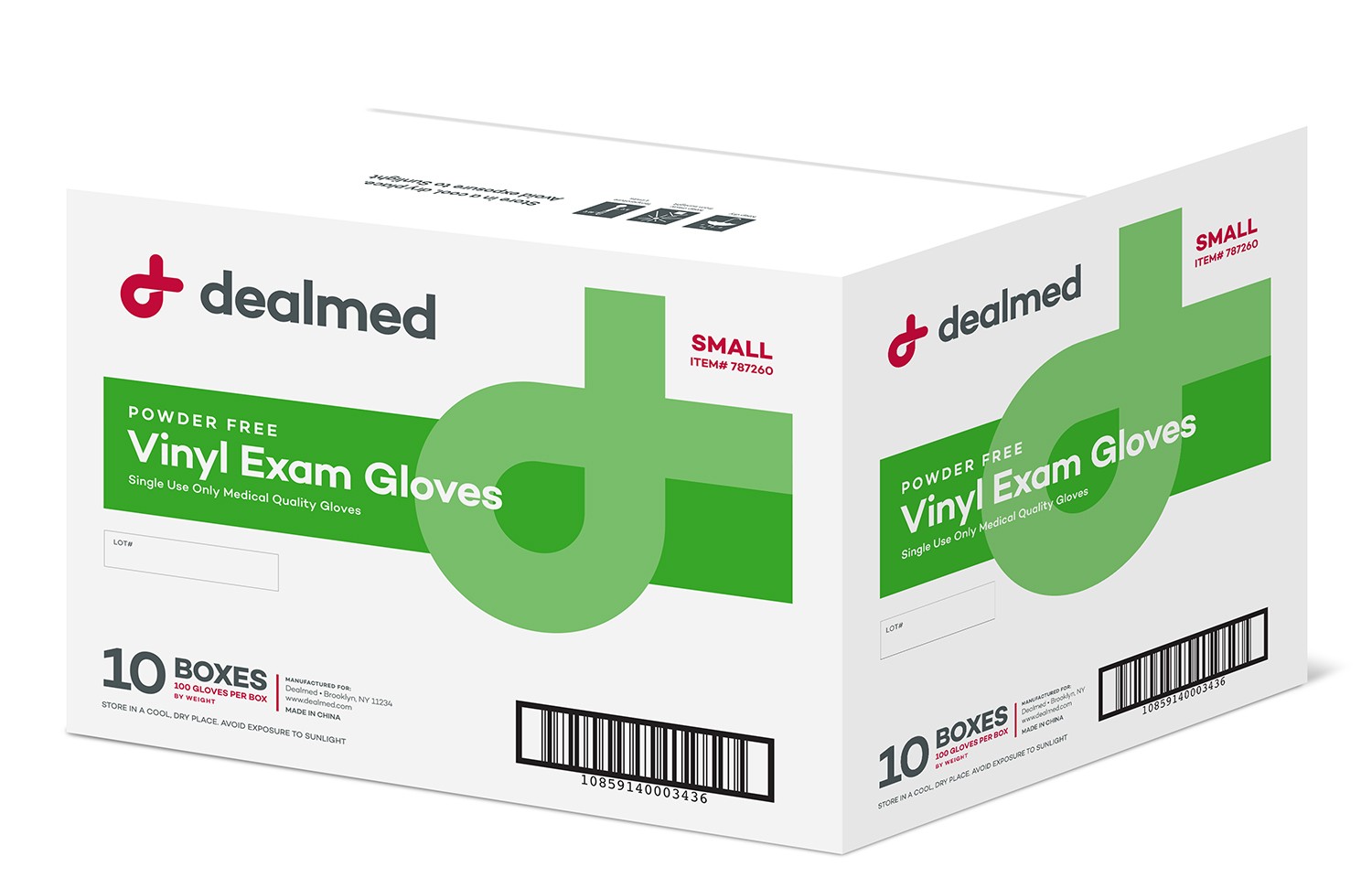 Dealmed Vinyl Exam Gloves, Disposable, Latex-Free Clear (Small, Box of 100)