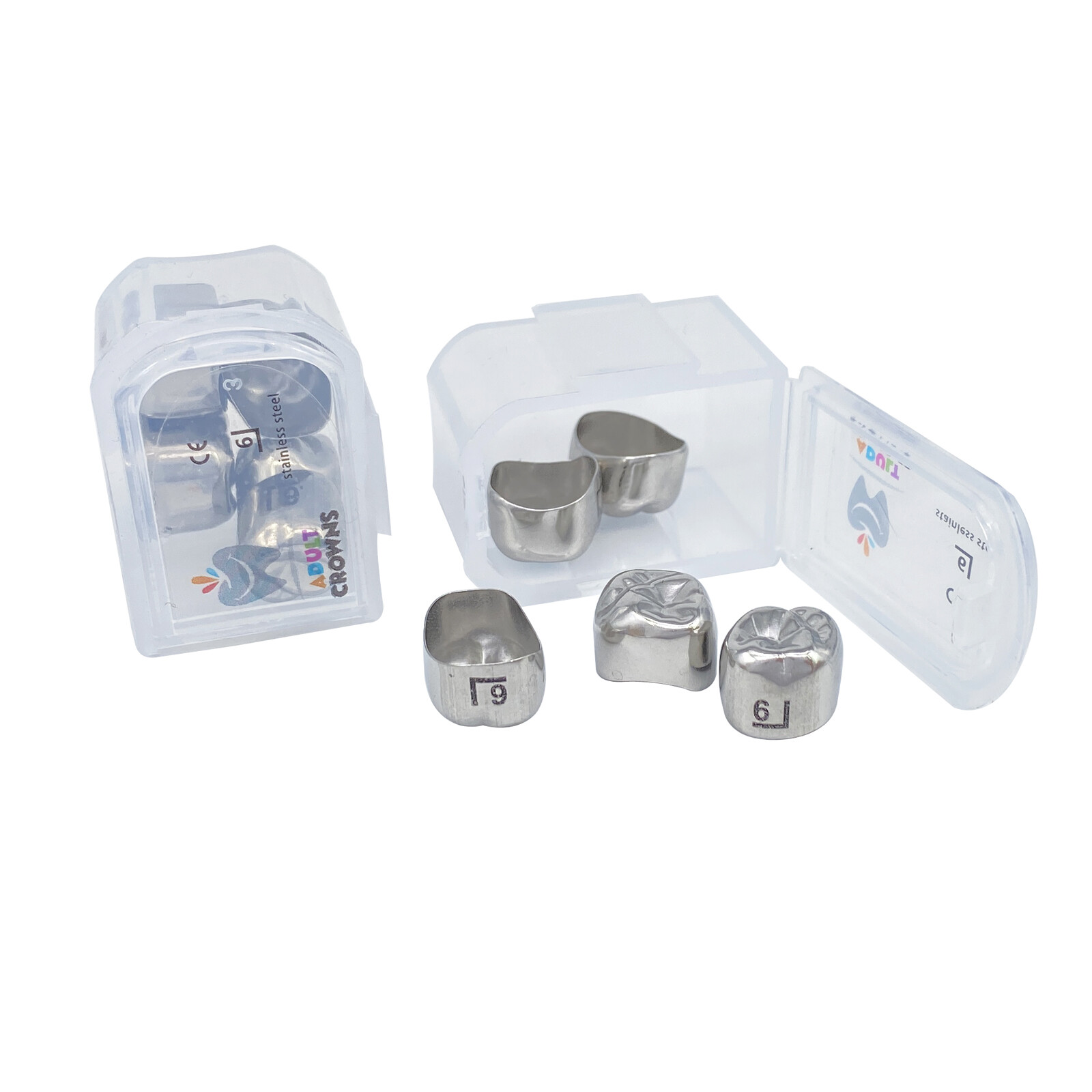 Dental Adult Crown Stainless Steel Primary Permanent Molar Crowns 5Pcs/Box