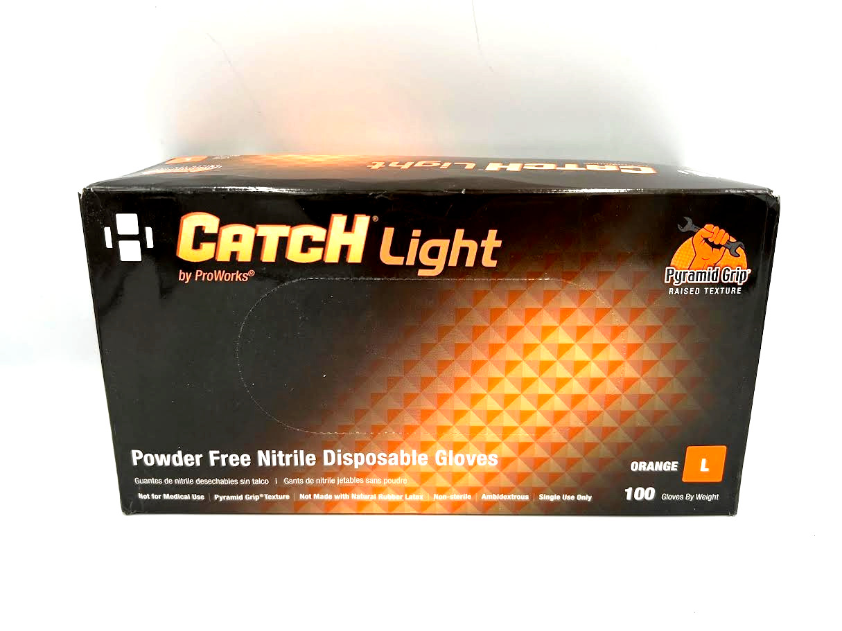 Catch Light Powder-Free Nitrile Disposable Gloves – L