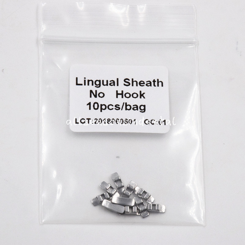 10 Pcs/Bag Dental Orthodontic Accessory Lingual Sheath With No/Left/Right Hook