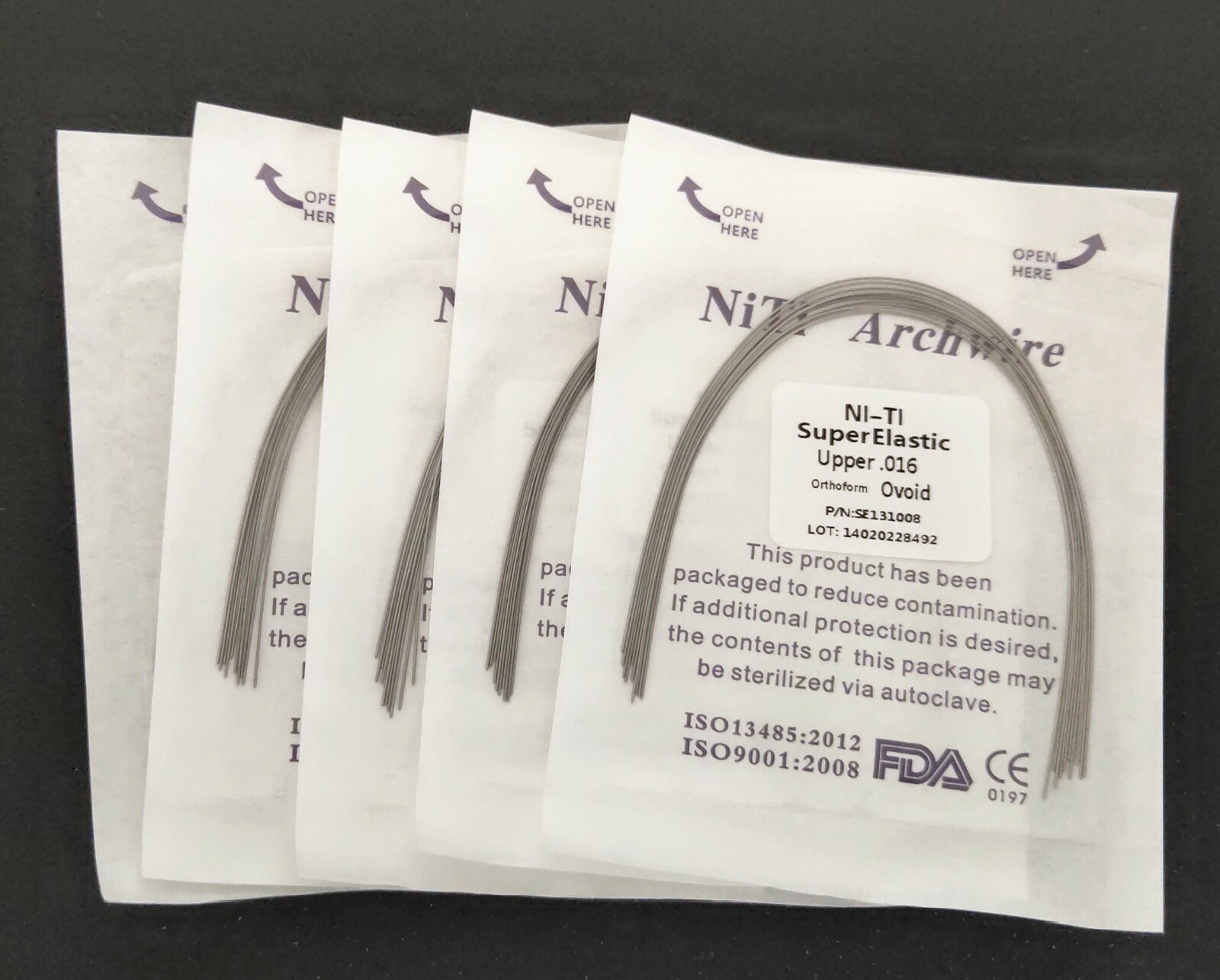 5 Packs Dental Orthodontic Round Super Elastic Niti Arch Wires Bows Ovoid Form