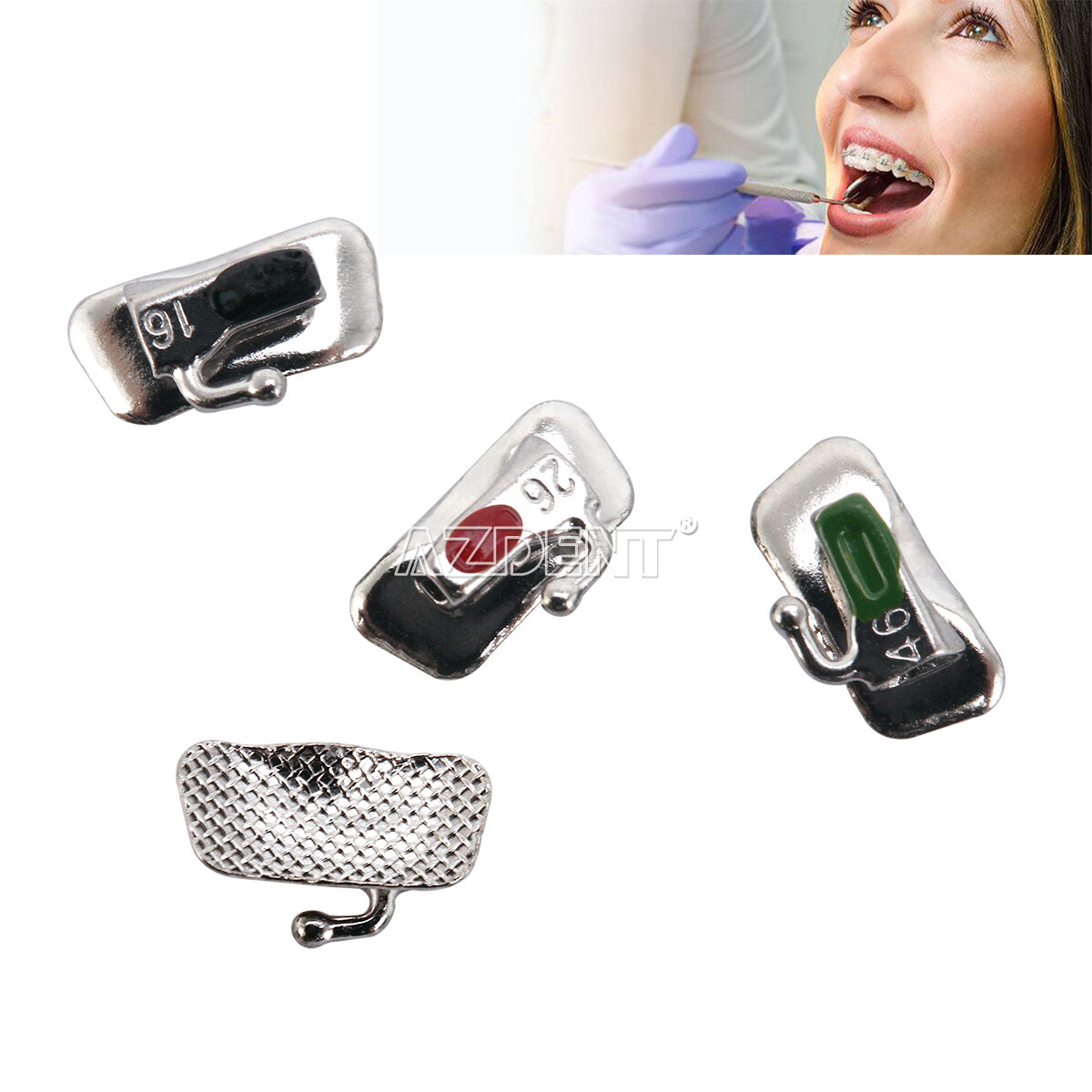 AZDENT Dental Orthodontic Buccal Tubes 1st 2nd Molar Bondable Roth MBT 018 022