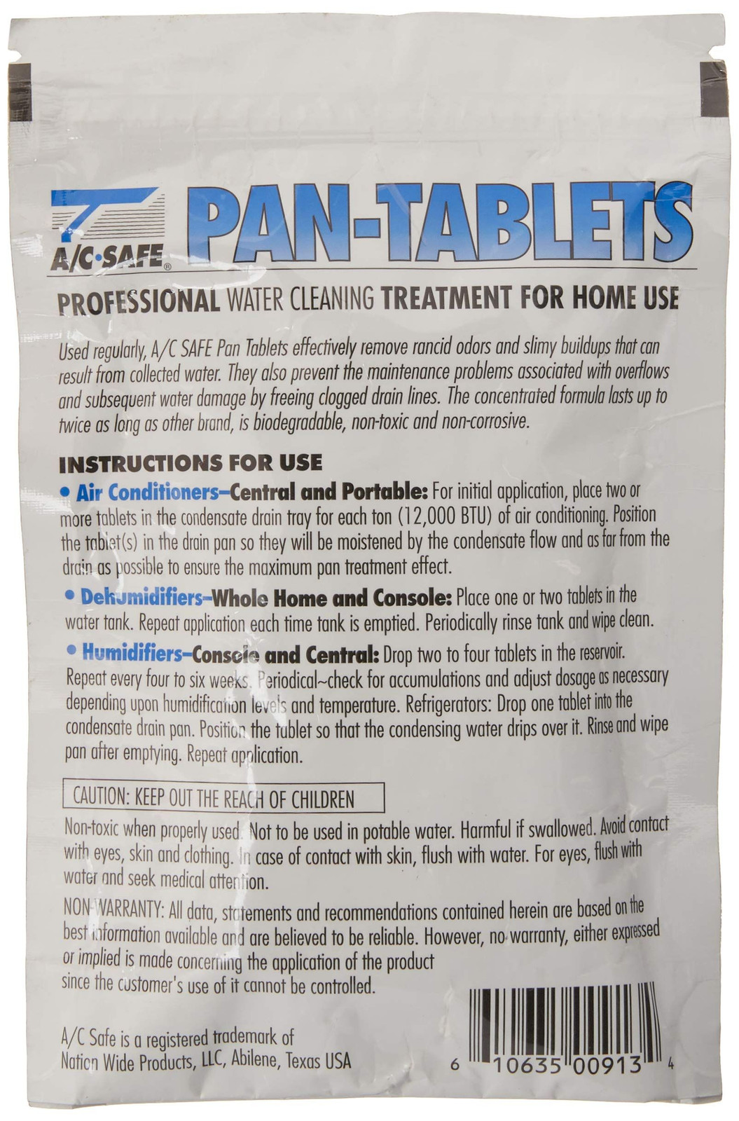 AC Safe Pan Tablets – 30 Count: Cleans scum in 30 Count (Pack of 1), Blue