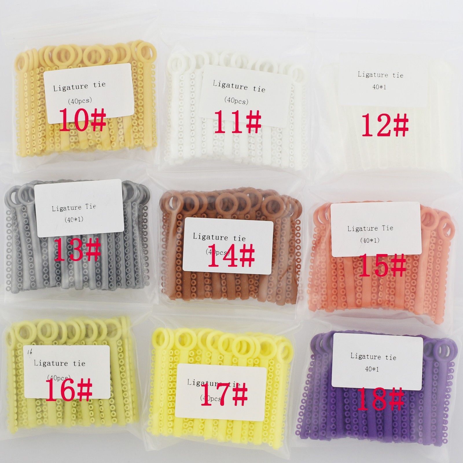 1 Pack 1040 Pcs Dental Orthodontic Elastic Braces Rubber Ligature Ties 37 Colors