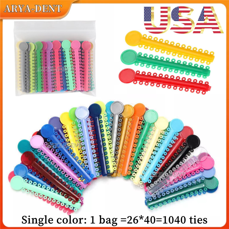 1 bag Dental Orthodontic Elastic Ligature Ties Rubber Bands for Brackets Brace