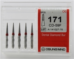 Dental Diamond Burs, Fine Grit Multi-Use, 5 Pcs/Pk [171CD-59F]