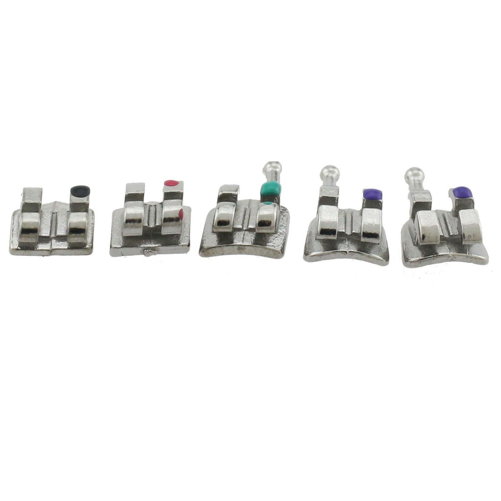 Dental Orthodontic Metal Brackets MIM Mini Braces Roth MBT 022 018 345 Hooks 5-5