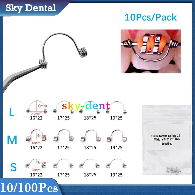 10/100 Pcs Dental Ortho Torquing Torque Rectangular Spring Anterior Teeth Wires