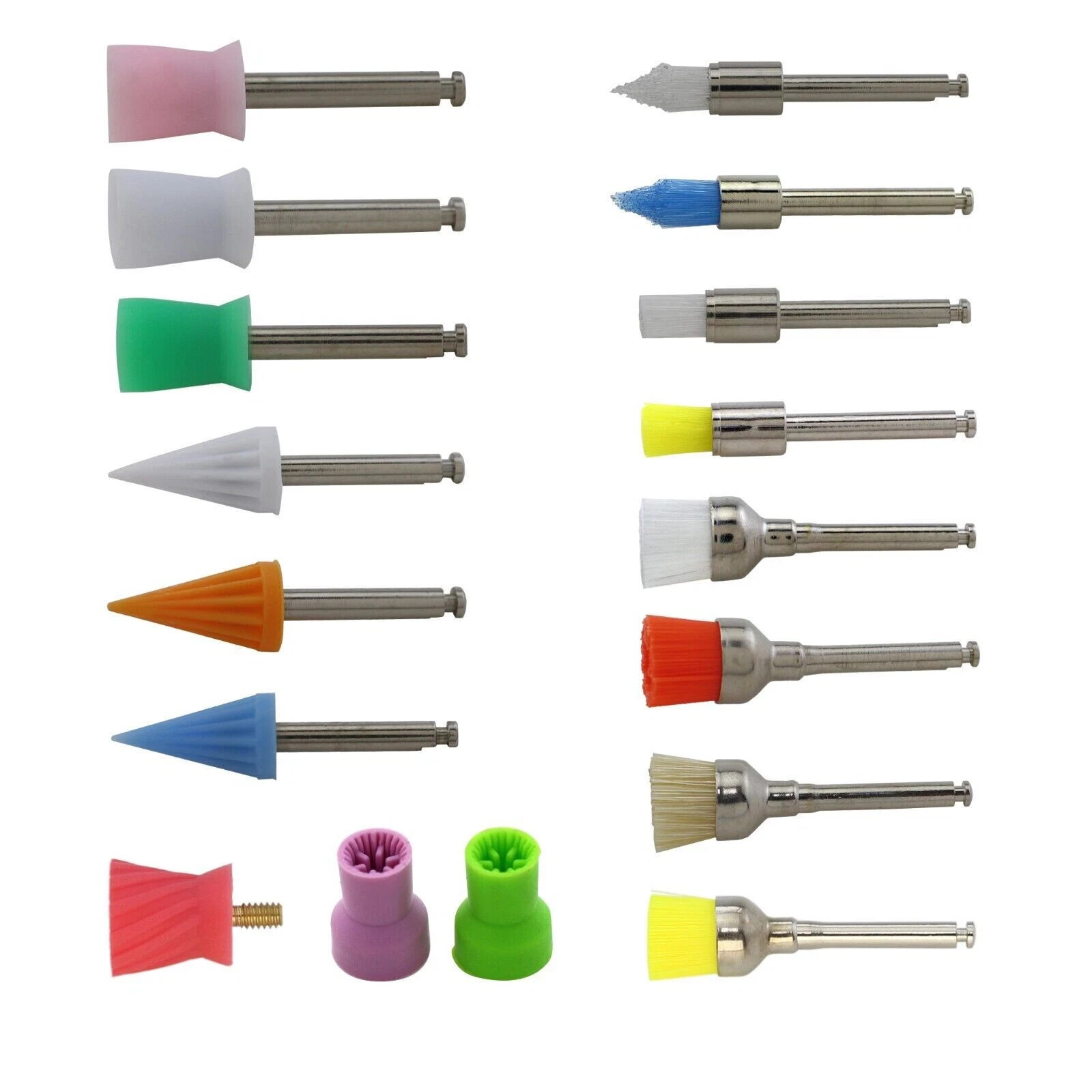 23 Types Dental Nylon Bristle Flat/Tapered Prophy Polishing Brush 100 Pcs/Pack