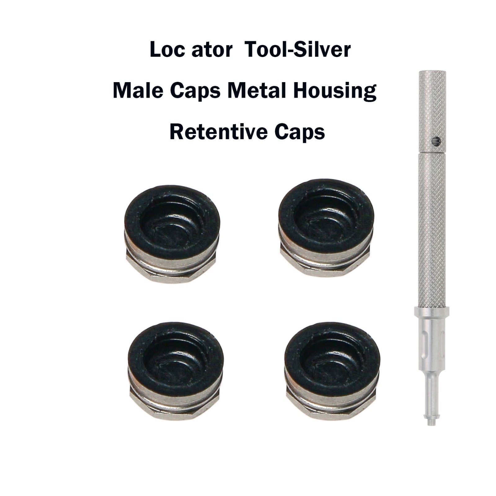 Dental Overdenture Implant Locator Abutment Retention Caps Male Cap Inserts Set