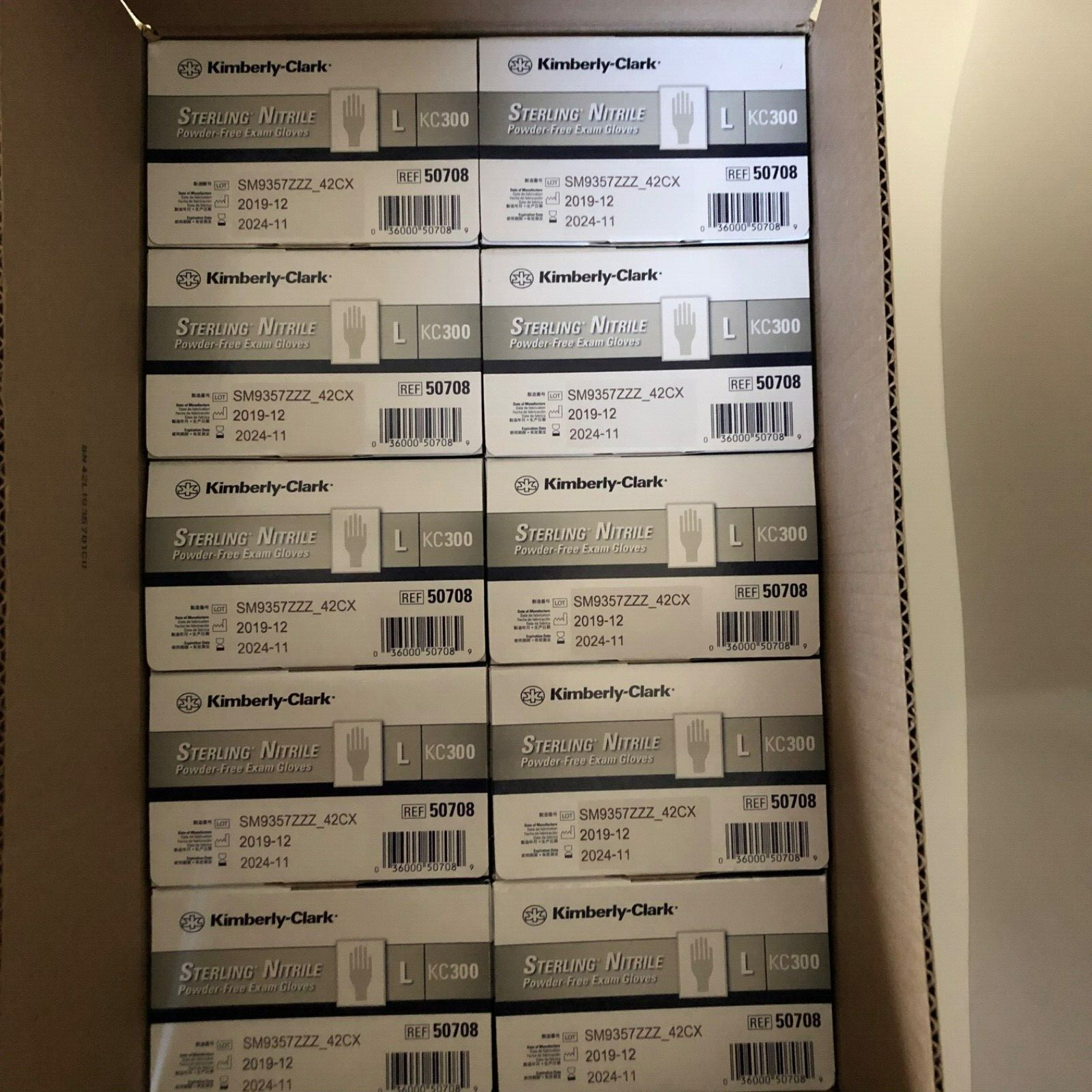 2000 Count Damaged Case Kimberly Clark Halyard Nitrile Gloves Large Exp 1/2025