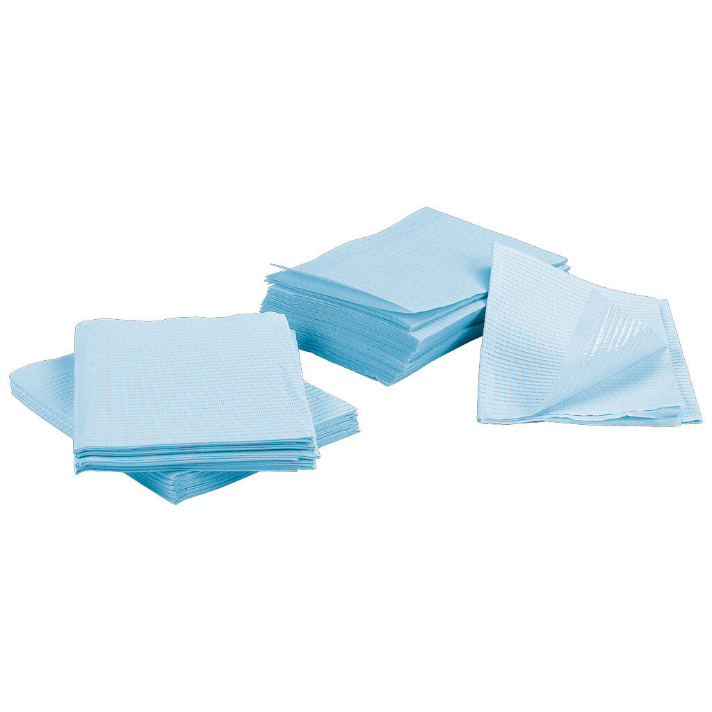 2000 Blue Disposable Dental Bibs, Medical Tattoo Tray Chair Bed Paper Covers
