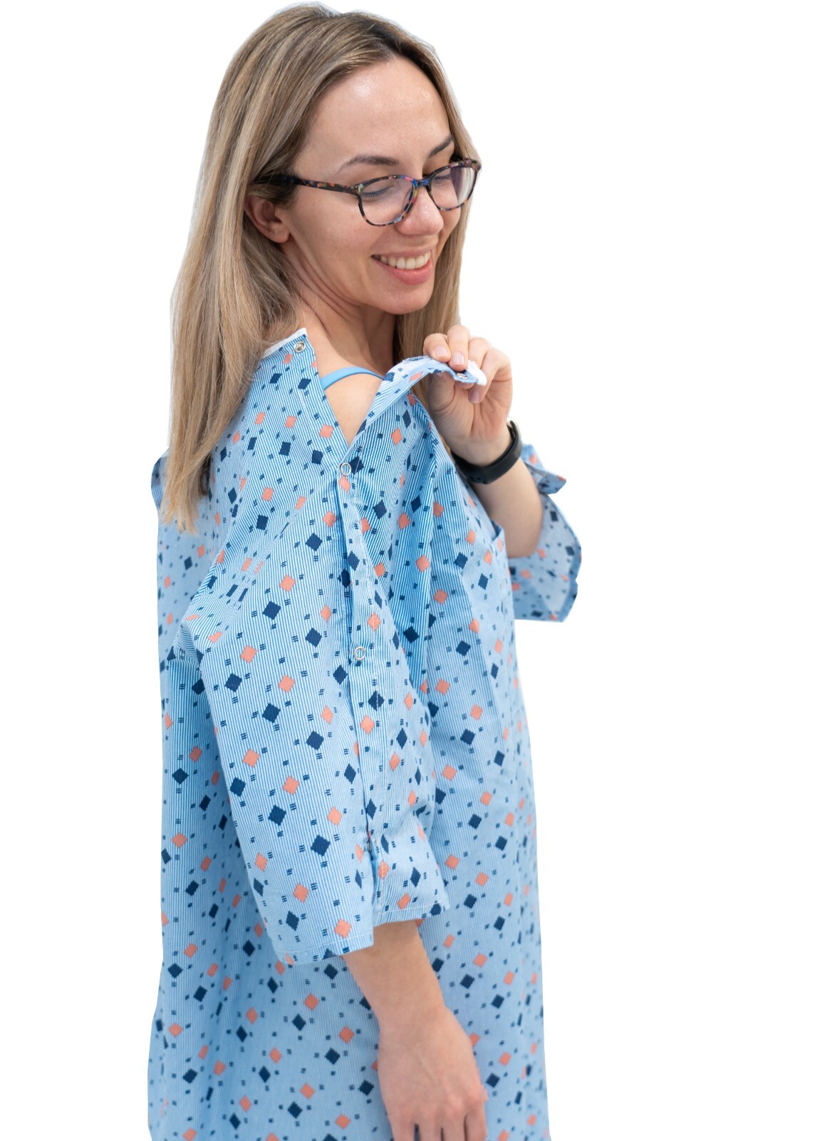 3 Pack – Unisex Hospital Gown IV Snap Sleeves – Fits Small to 2XL