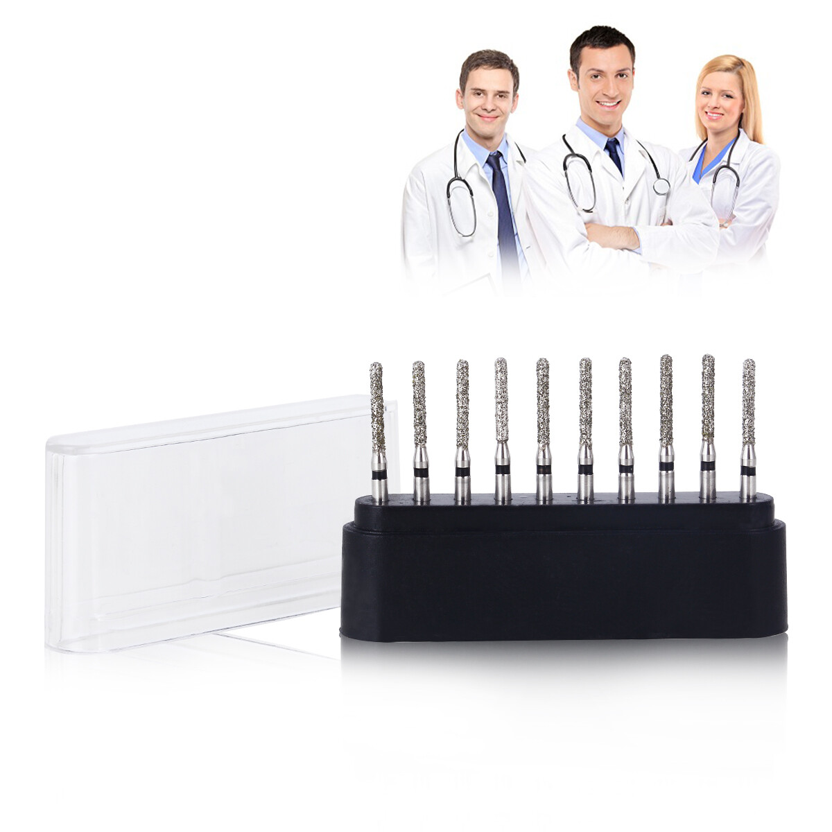 10pc/kit AZDENT Dental Diamond Burs High Speed Handpiece Friction Grip 20 Types