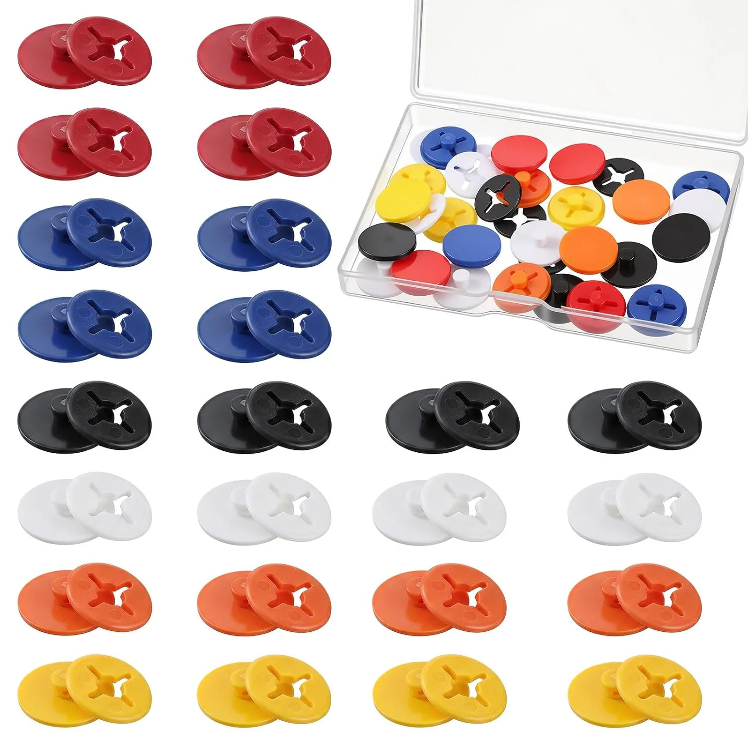 24 PCS Multicolor Bib Snaps for Runners, Race Number Buckle Fixing System, Triat