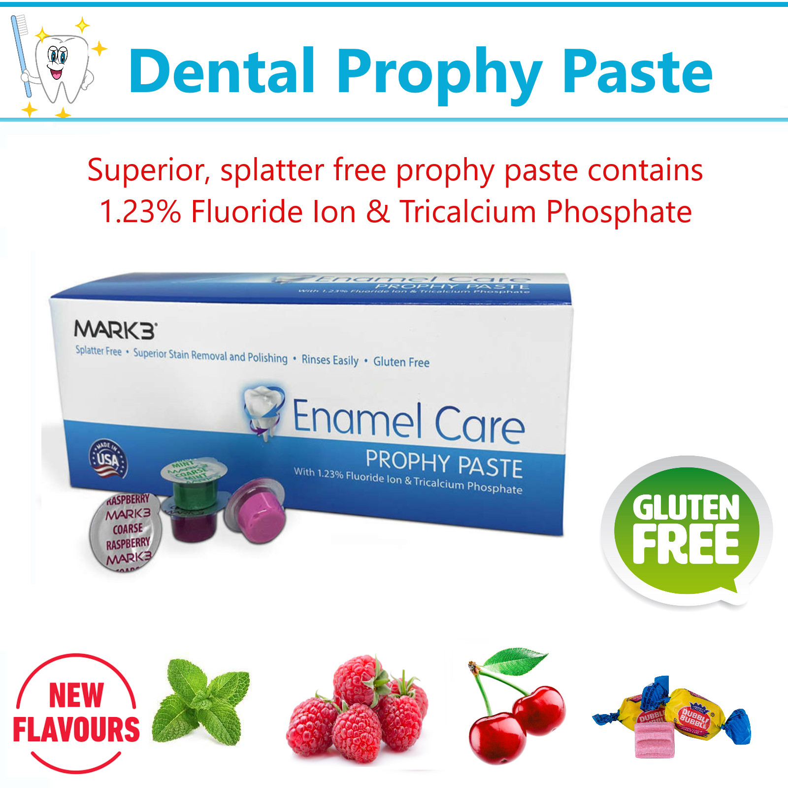 Dental Prophy Paste Up to 400 Prophylaxis Non Splatter Mark3 All types & Flavor