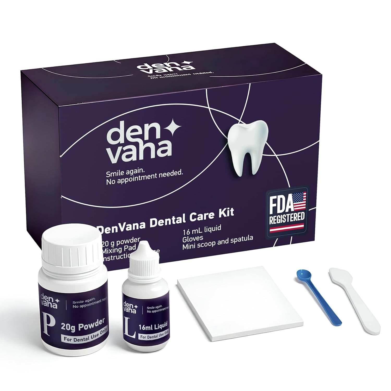 Dental Cement Kit – Zinc Oxide Eugenol Temporary Filling & Crown Repair | Tooth