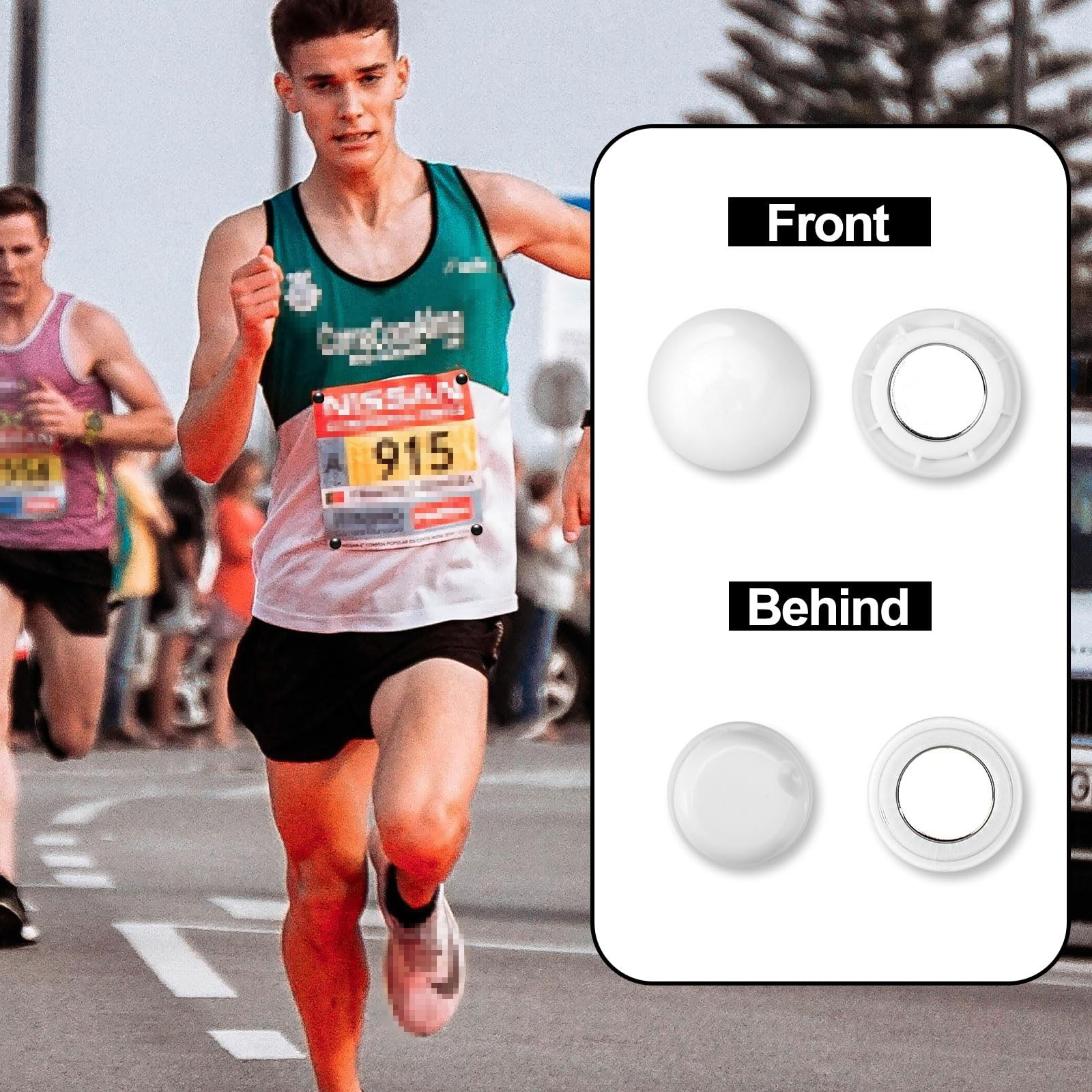 12 Pairs Magnetic Race Bib Clips, Marathon Race Number Holder Running Racing …