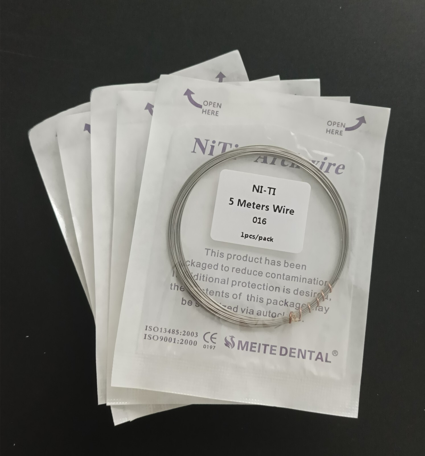 5Packs Dental Orthodontic Straight Wires Niti Super Elastic Arch Wire Round