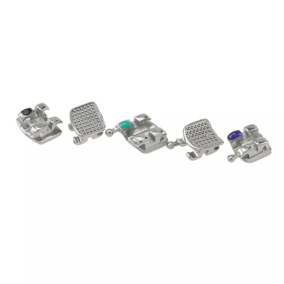 Dental Orthodontic Metal Brackets MIM Mini Braces Roth MBT 022 018 345 Hooks 5-5