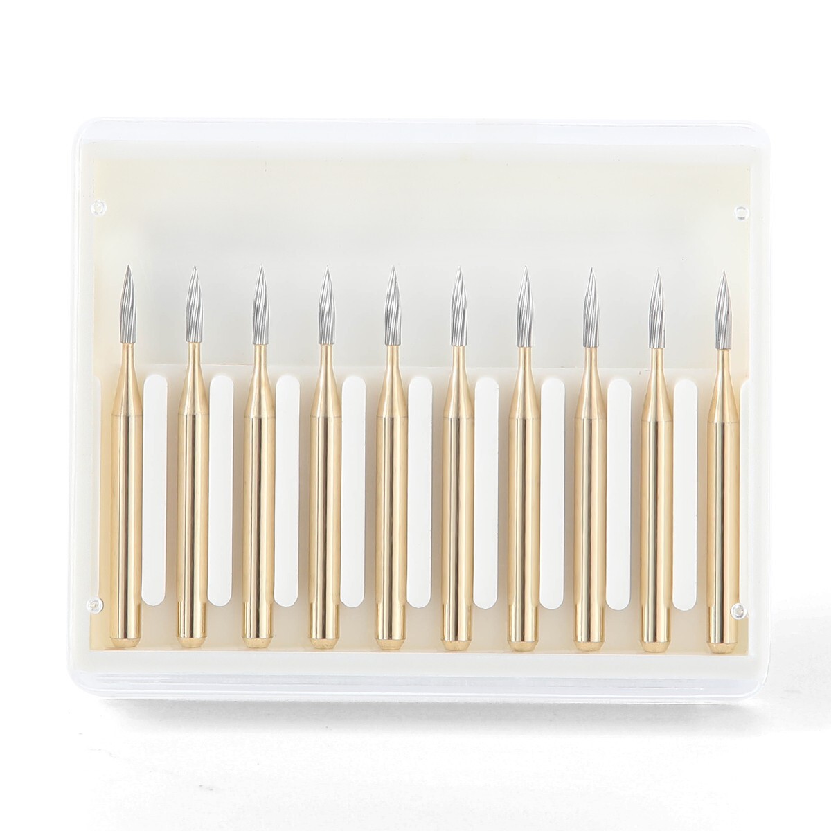 10pc FG7901 Dental Tungsten Carbide Gold Burs Polishing For High Speed Handpiece