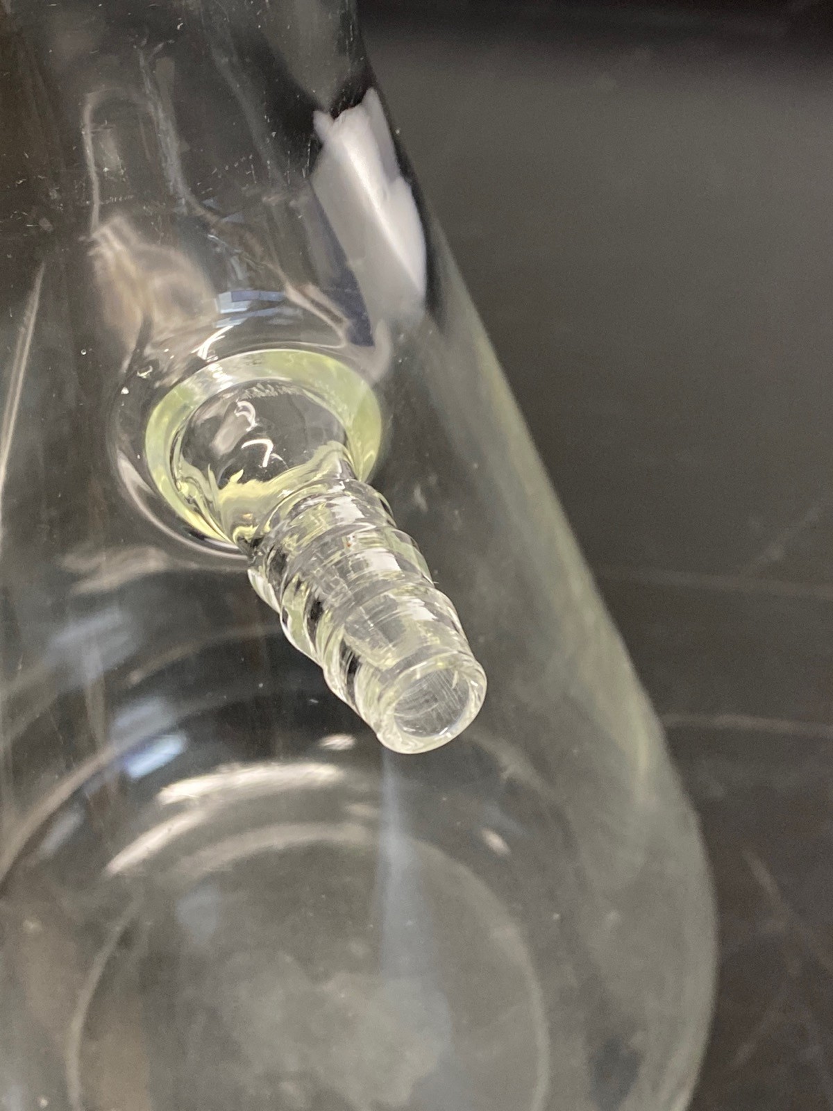 Used Lab 1000mL Heavy Wall Graduated Glass Erlenmeyer Filter Flask w/Sidearm