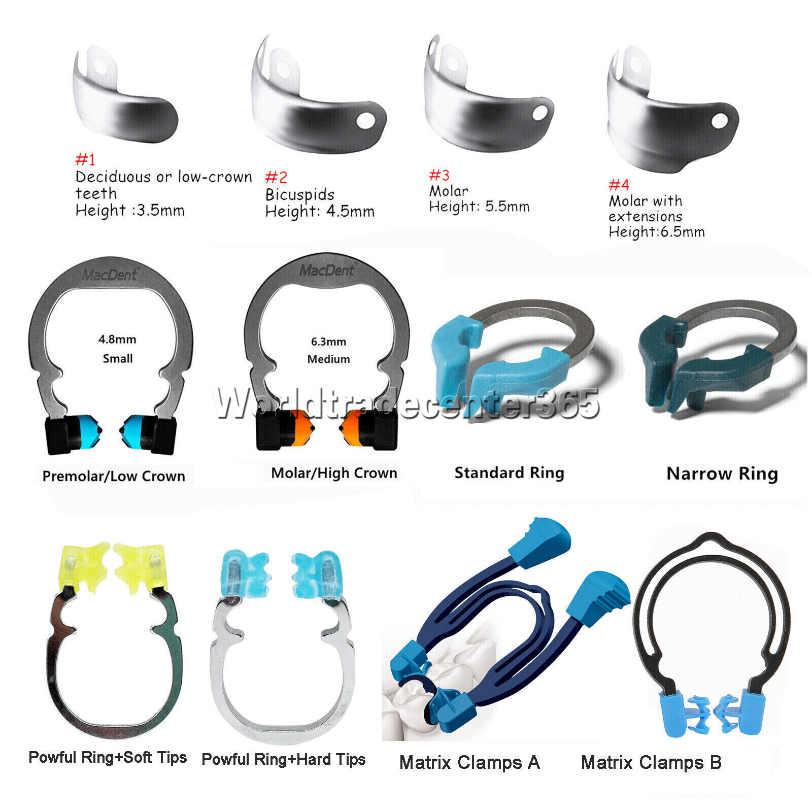 Dental Matrix Bands Ring Sectional Matrice Clamp Fit Garrison Palodent V3 System