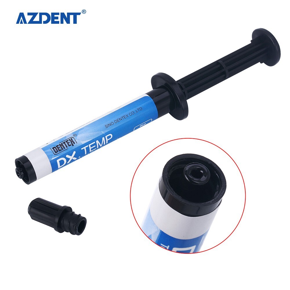 20pack Dentex DX.TEMP Dental Composite Resin 2.5g Temporary Flow Light Cure Blue