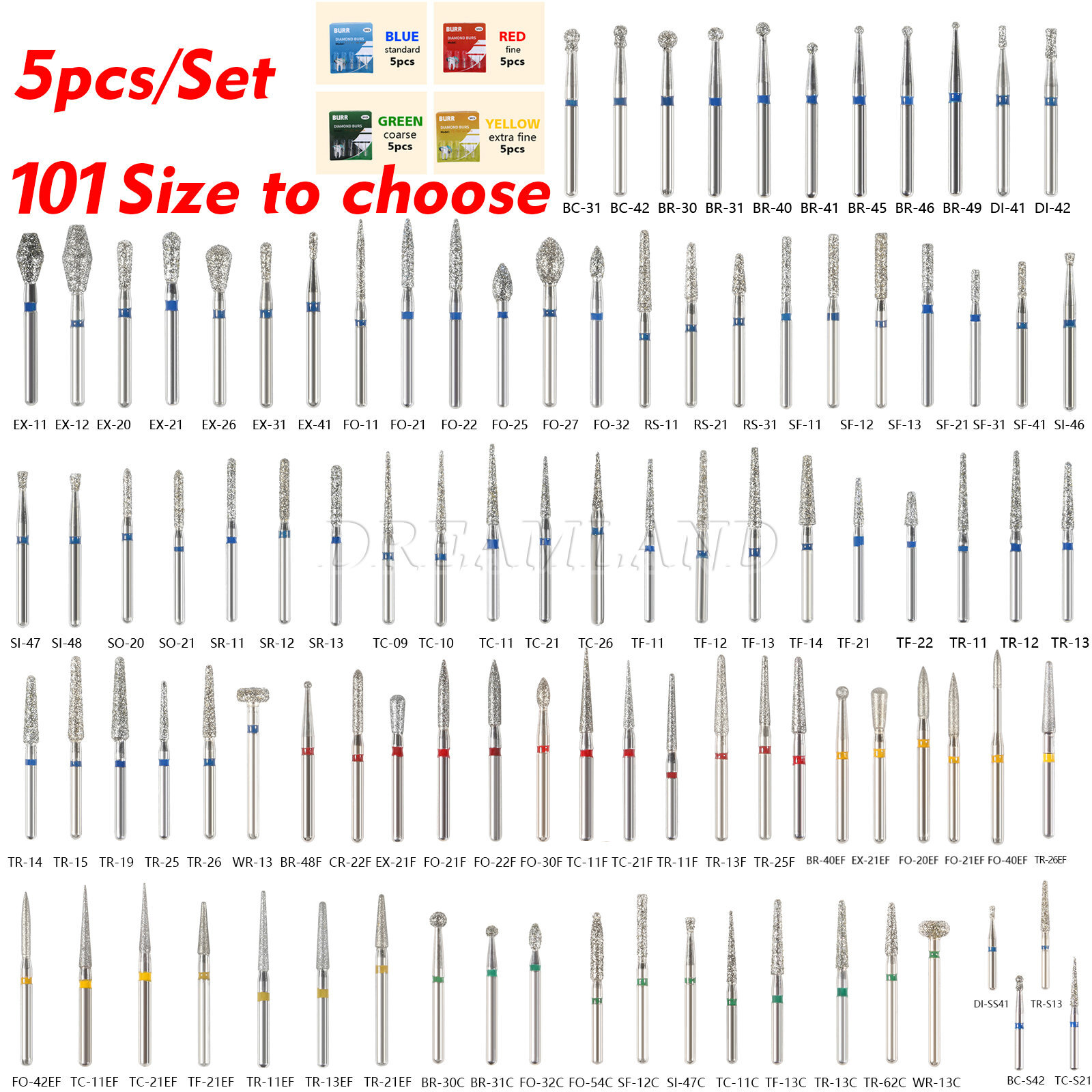 Dental Diamond Burs /Tungsten Steel Carbide Burs FG for High Speed Handpiece