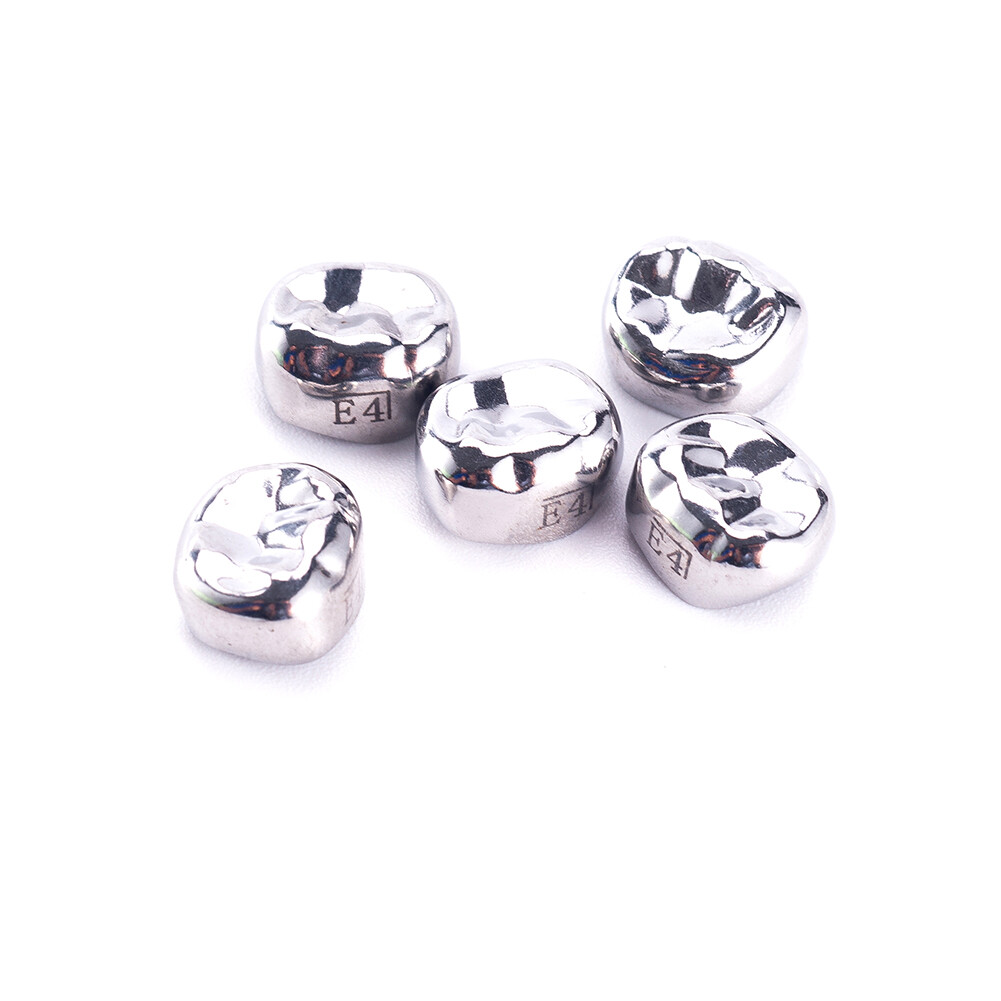 5Pcs Dental Molar Crown Stainless Steel Temporary Primary Kids Crown All Size US