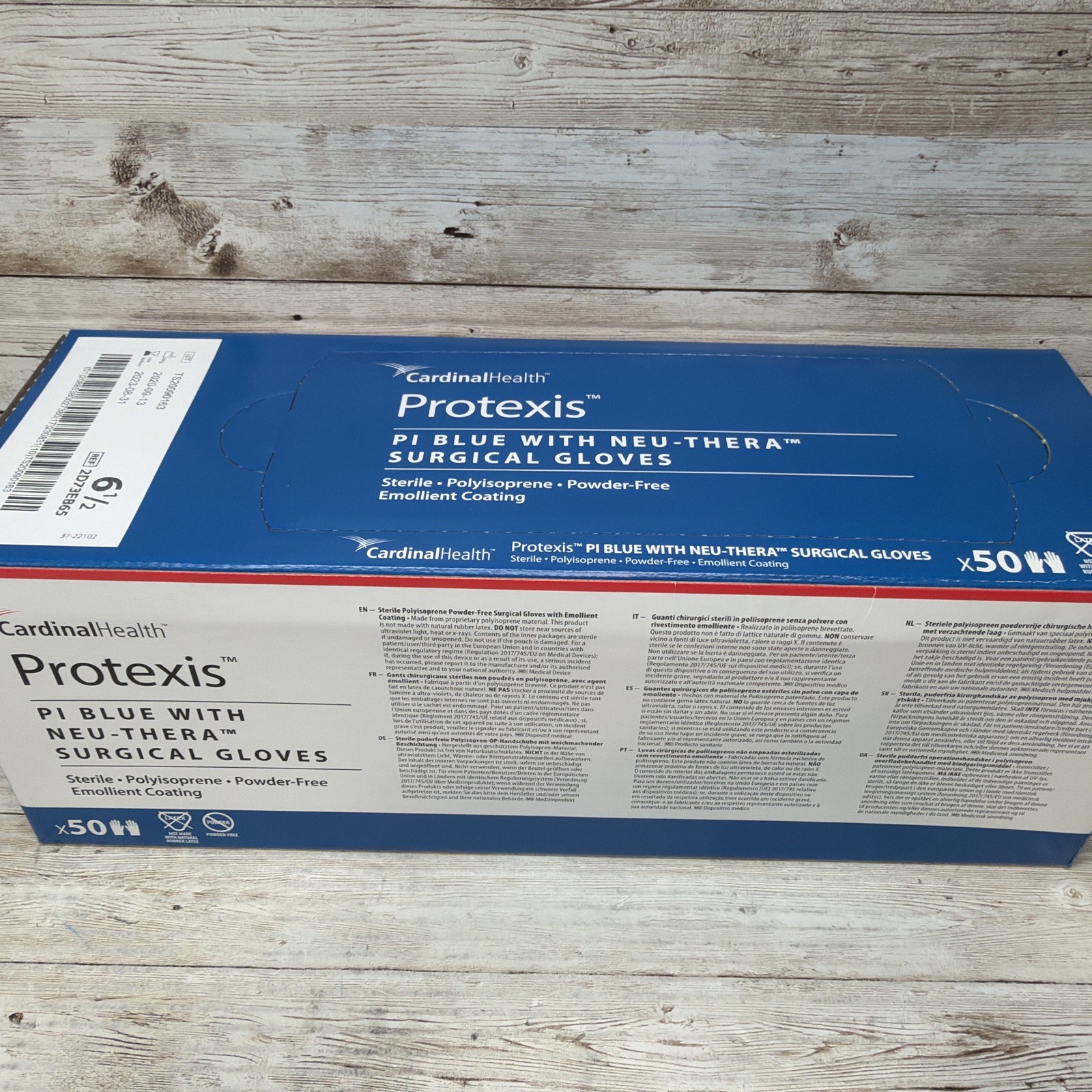 Protexis PI Blue w/Neu-Thera Surgical Gloves Cardinal Health Size 6.5 *See Date*