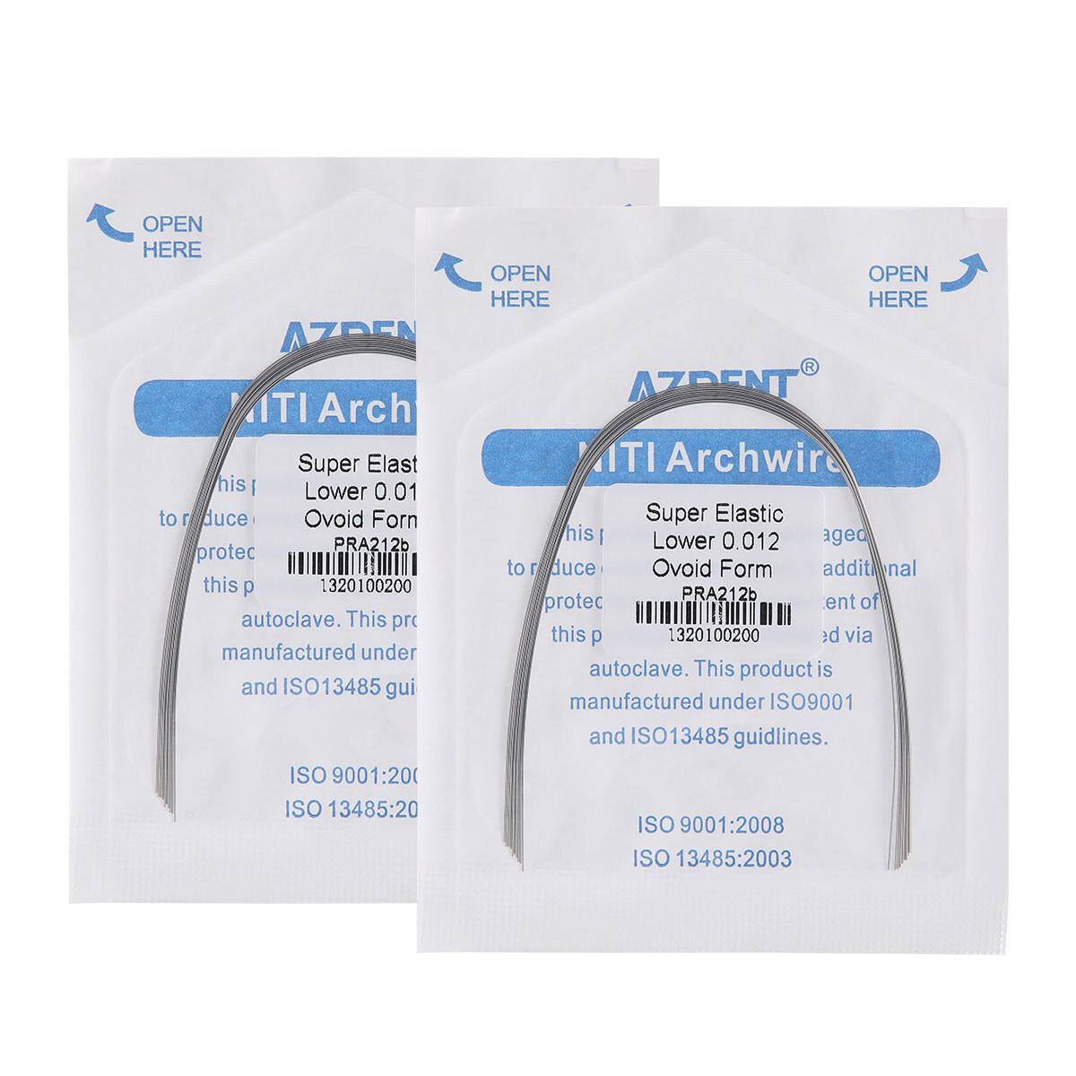 10pcs AZDENT Dental Orthodontic Super Elastic Niti Arch Wires Round Ovoid Form