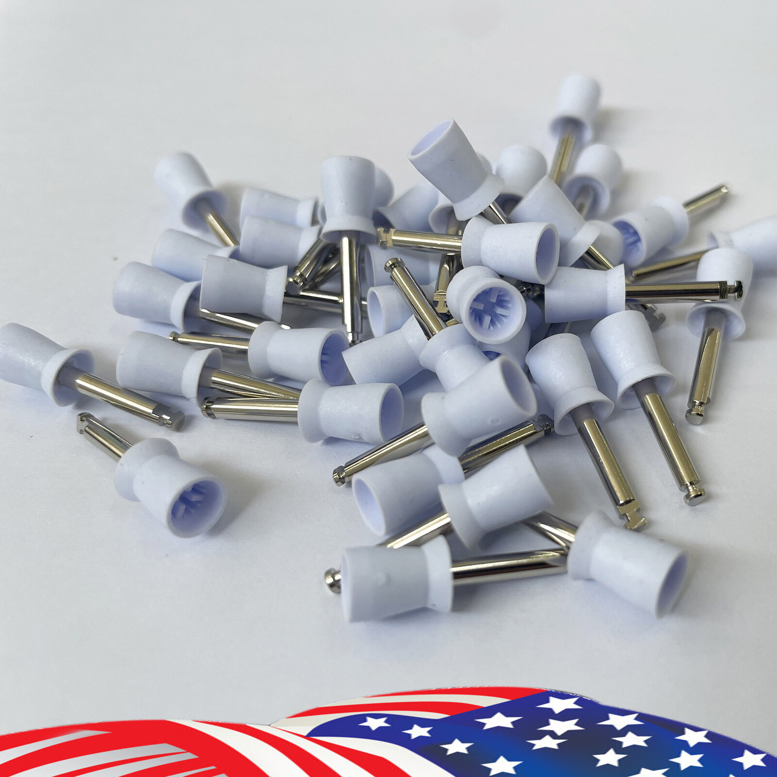 100 pieces Dental Rubber Prophy Tooth Polishing Cups brushes white polish US