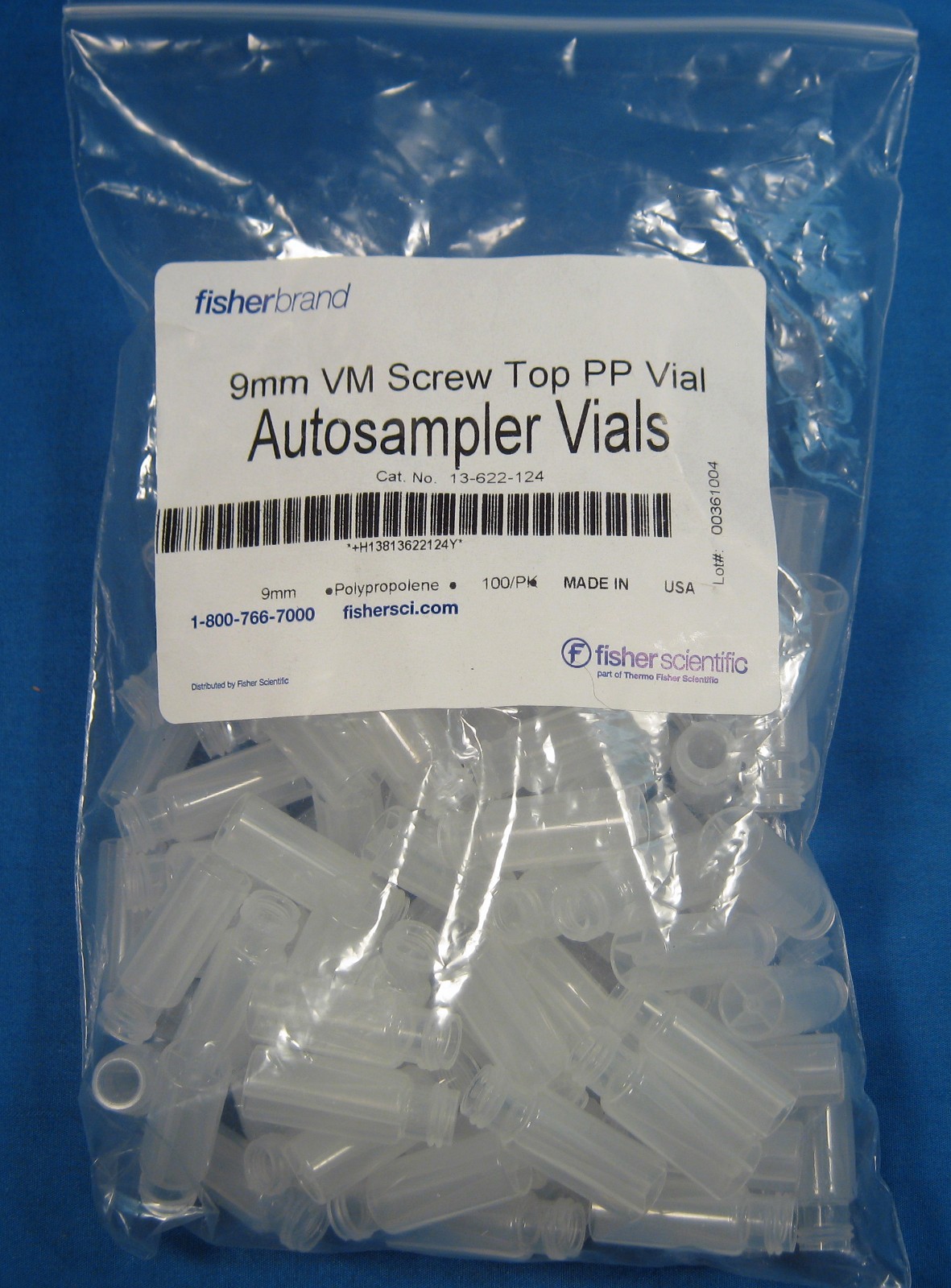FISHERBRAND 9mm VM SCREW TOP PPP VIALS X100 NEW OLD STOCK FREE SHIPPING
