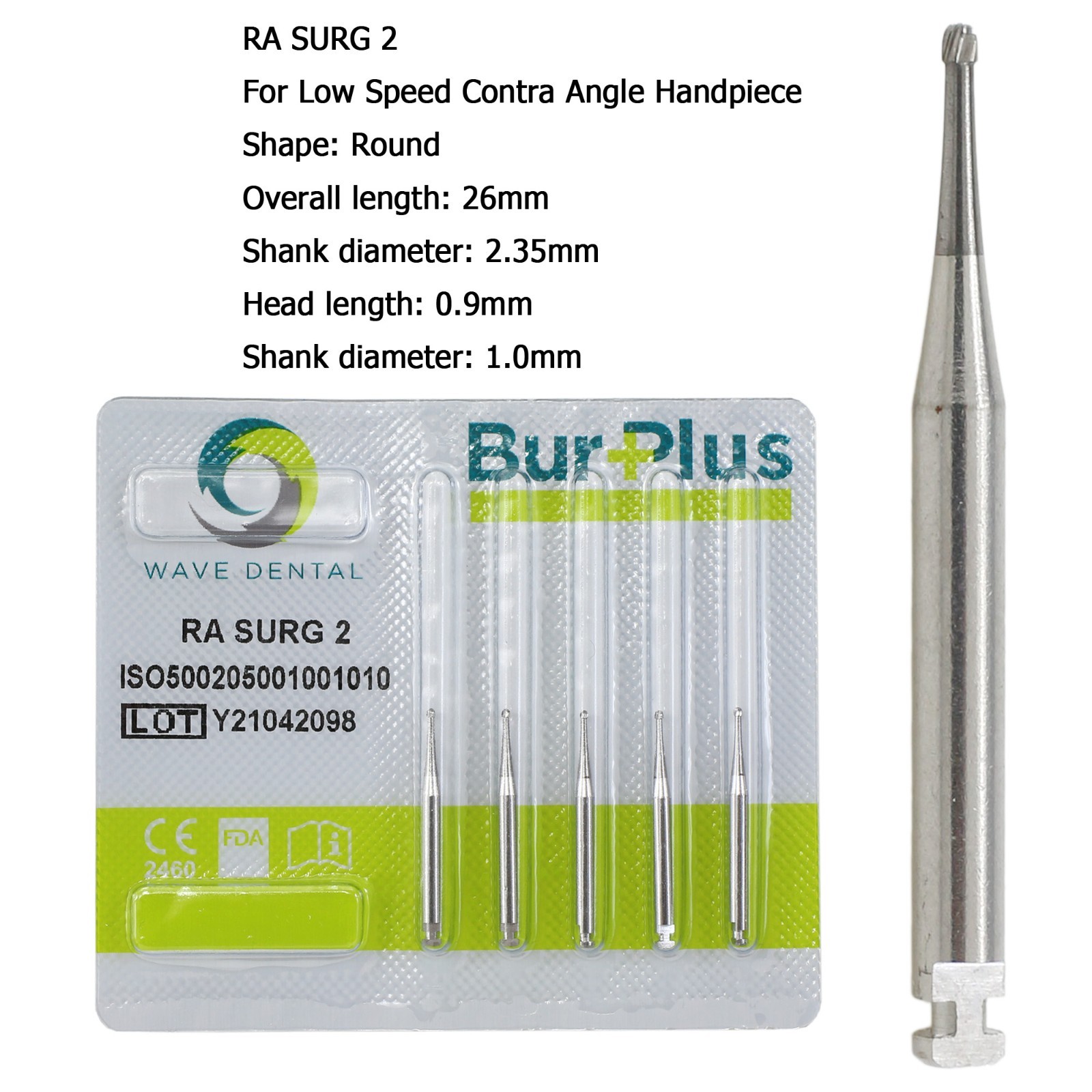 Wave Dental Carbide Round Latch Burs Surgical Burs RA Slow Speed Long 26mm 22mm