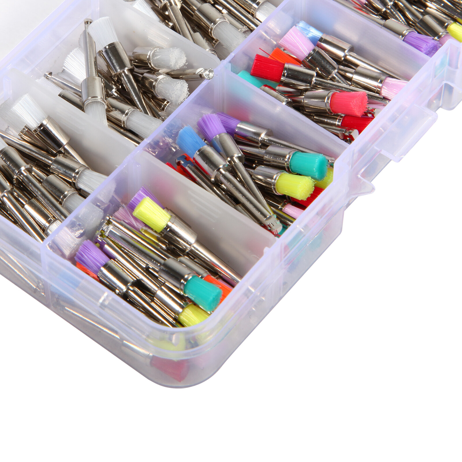 200Pcs Dental Colorful Nylon Bowl Flat Polishing Polisher Prophy Brushes Brush