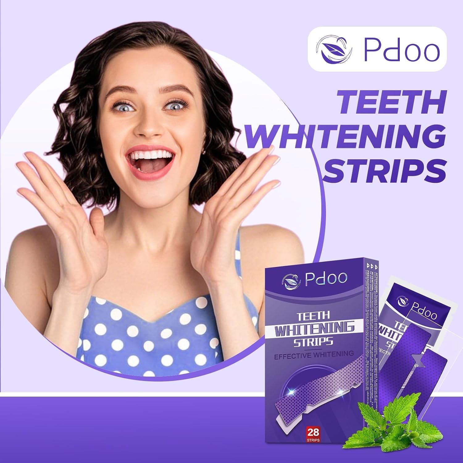 Purple Whitening Strips, 90-Day 28 Count (Pack of 1),