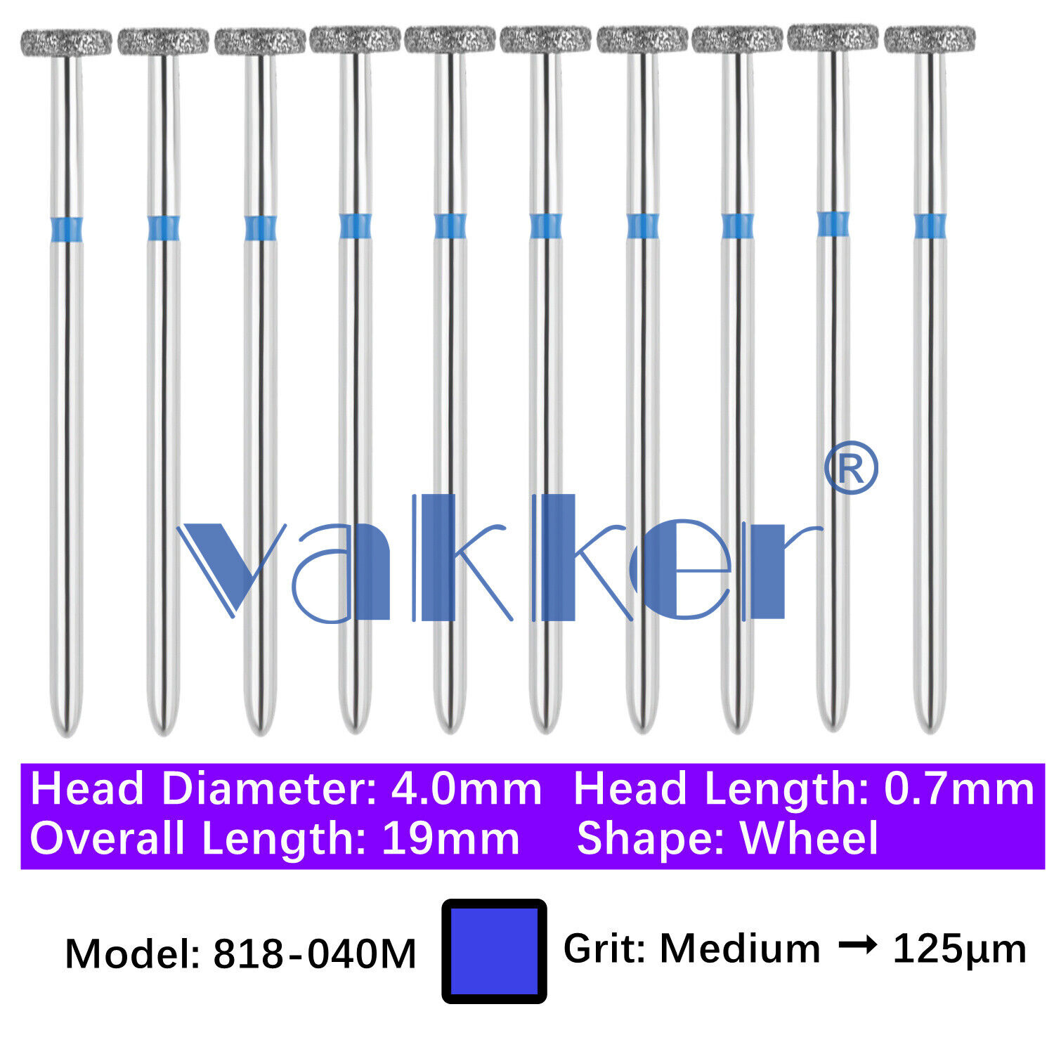10pc Diamond Burs Shape Barrel Wheel Pear Fine Medium Coarse
