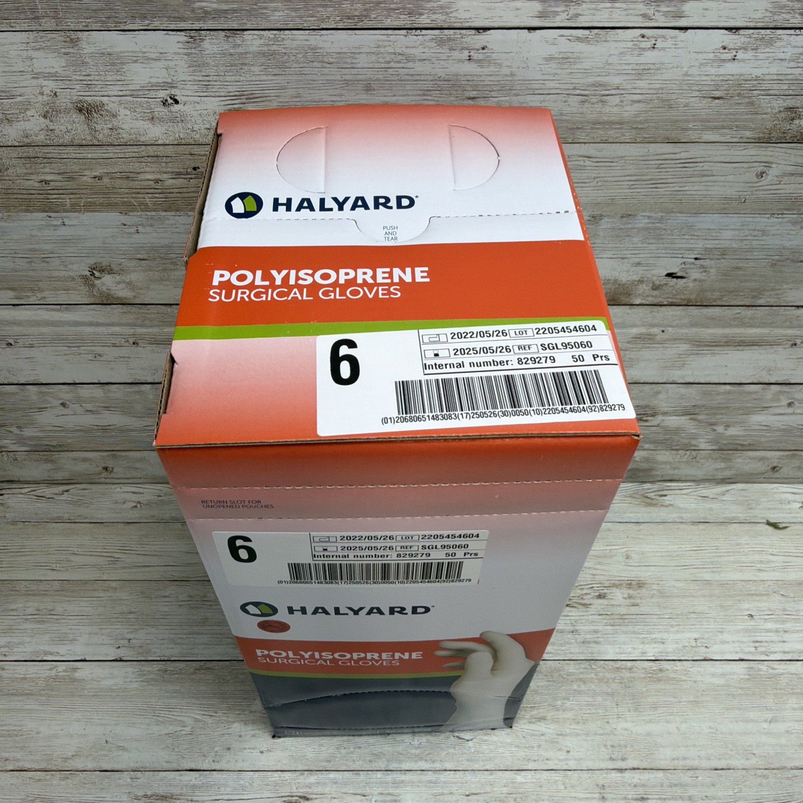 HALYARD Polyisoprene Surgical Gloves *1 CASE 200 Pair* Size: 6 *See Date*5-25