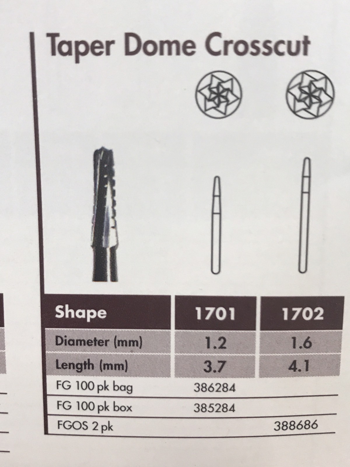 FGOS1702 FG Surgical, Made in USA , Total 20 Surgical Burs