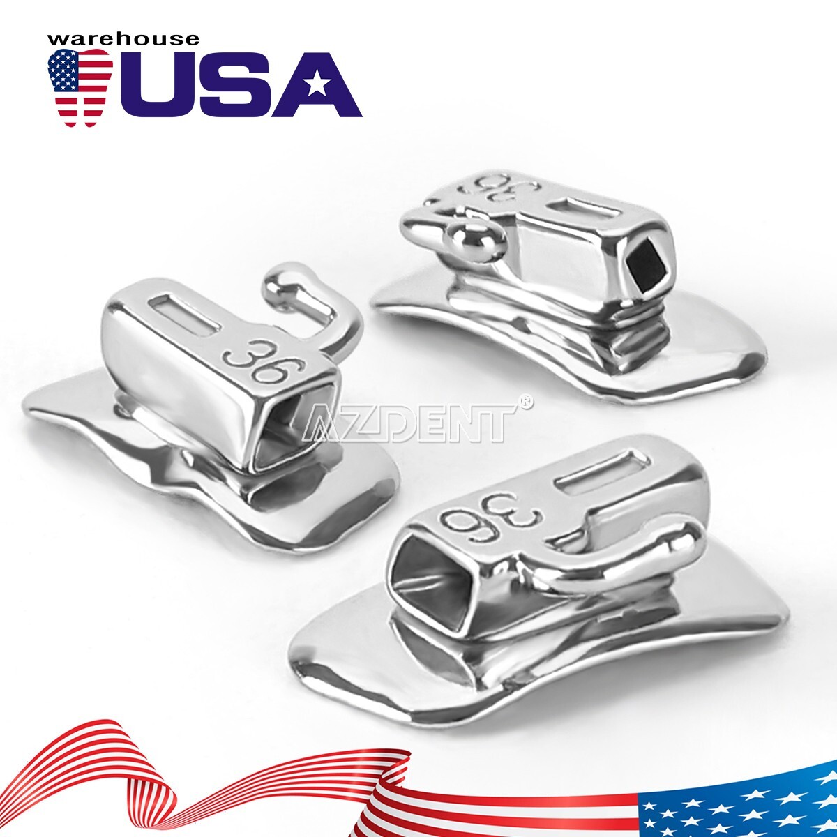 AZDENT Orthodontic Dental Self-ligating Bracket Braces Mini Roth 0.022 Hooks 345