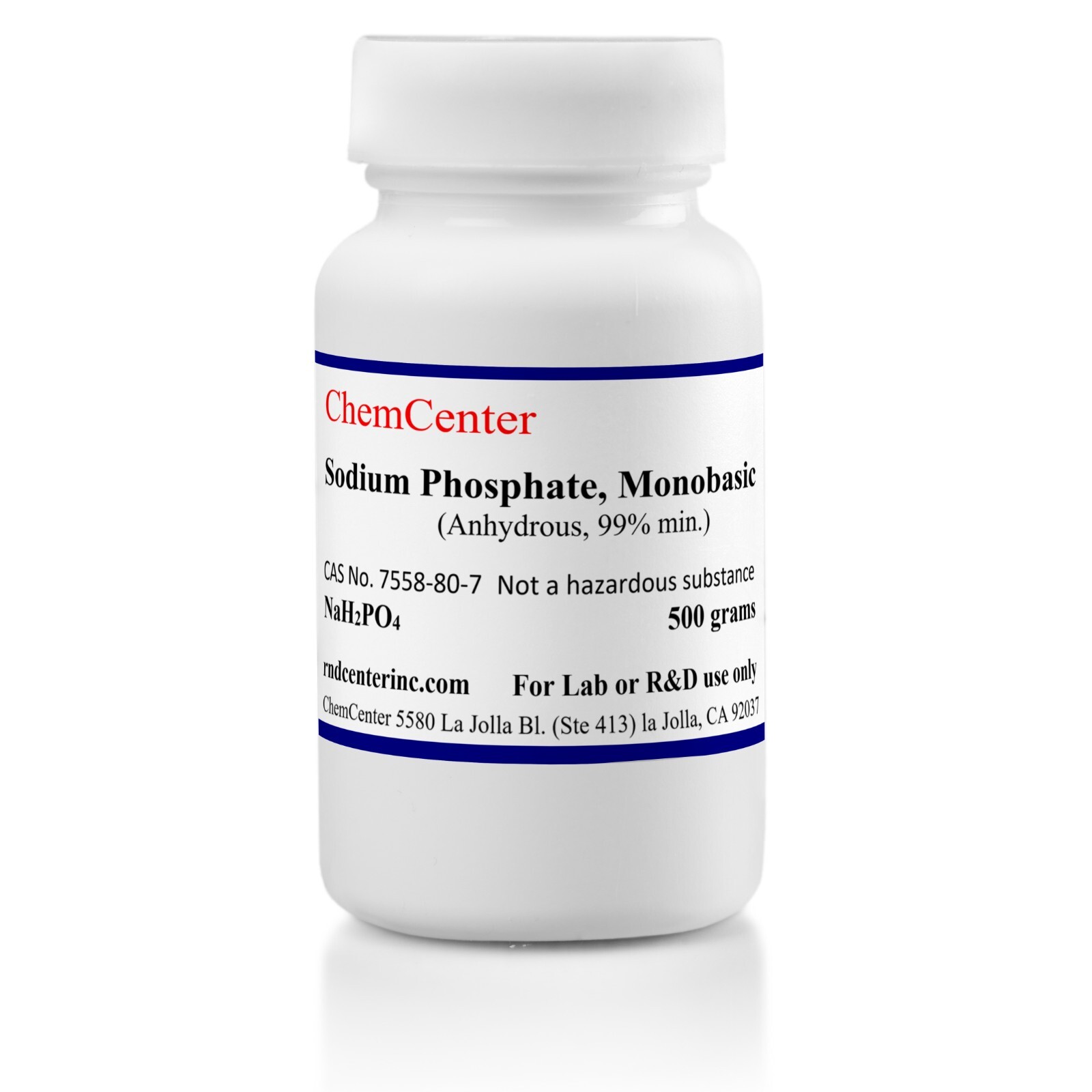 Sodium Phosphate, Monobasic, Anhydrous, Reagent., 500gm